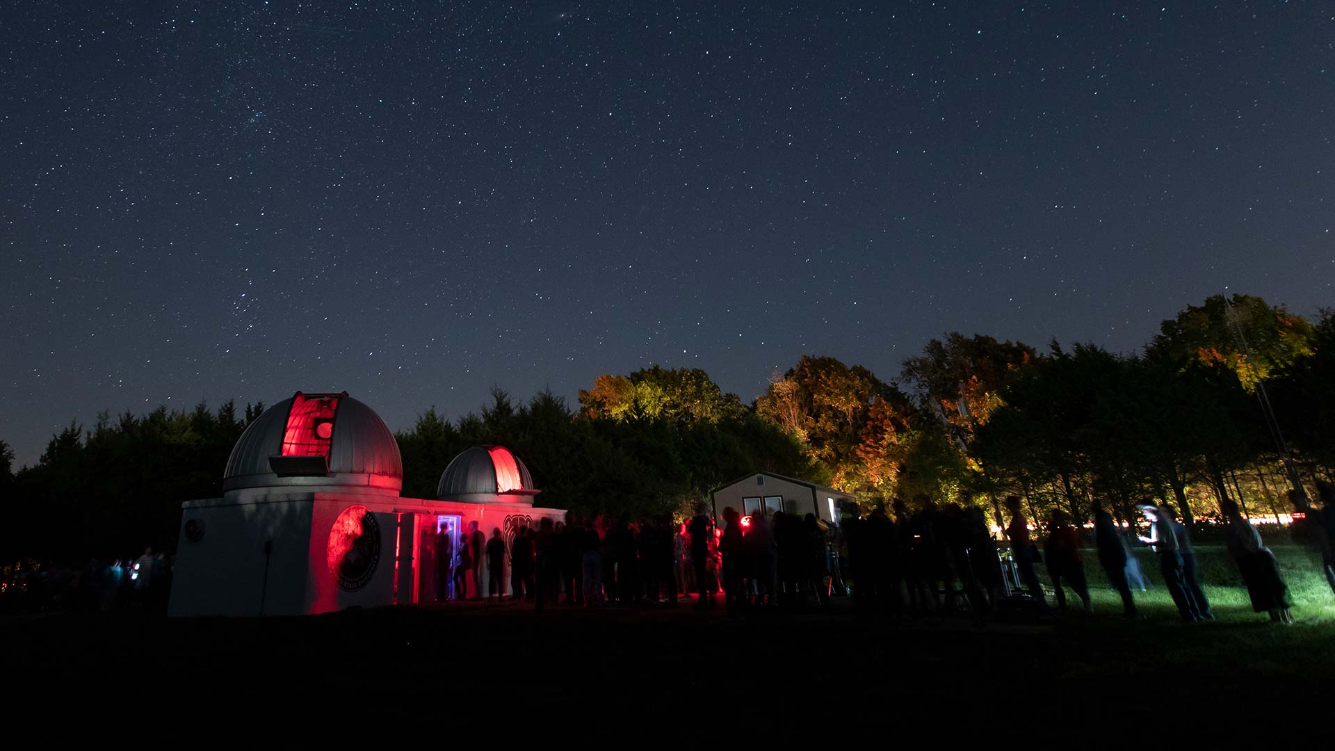 Baker Observatory at night.