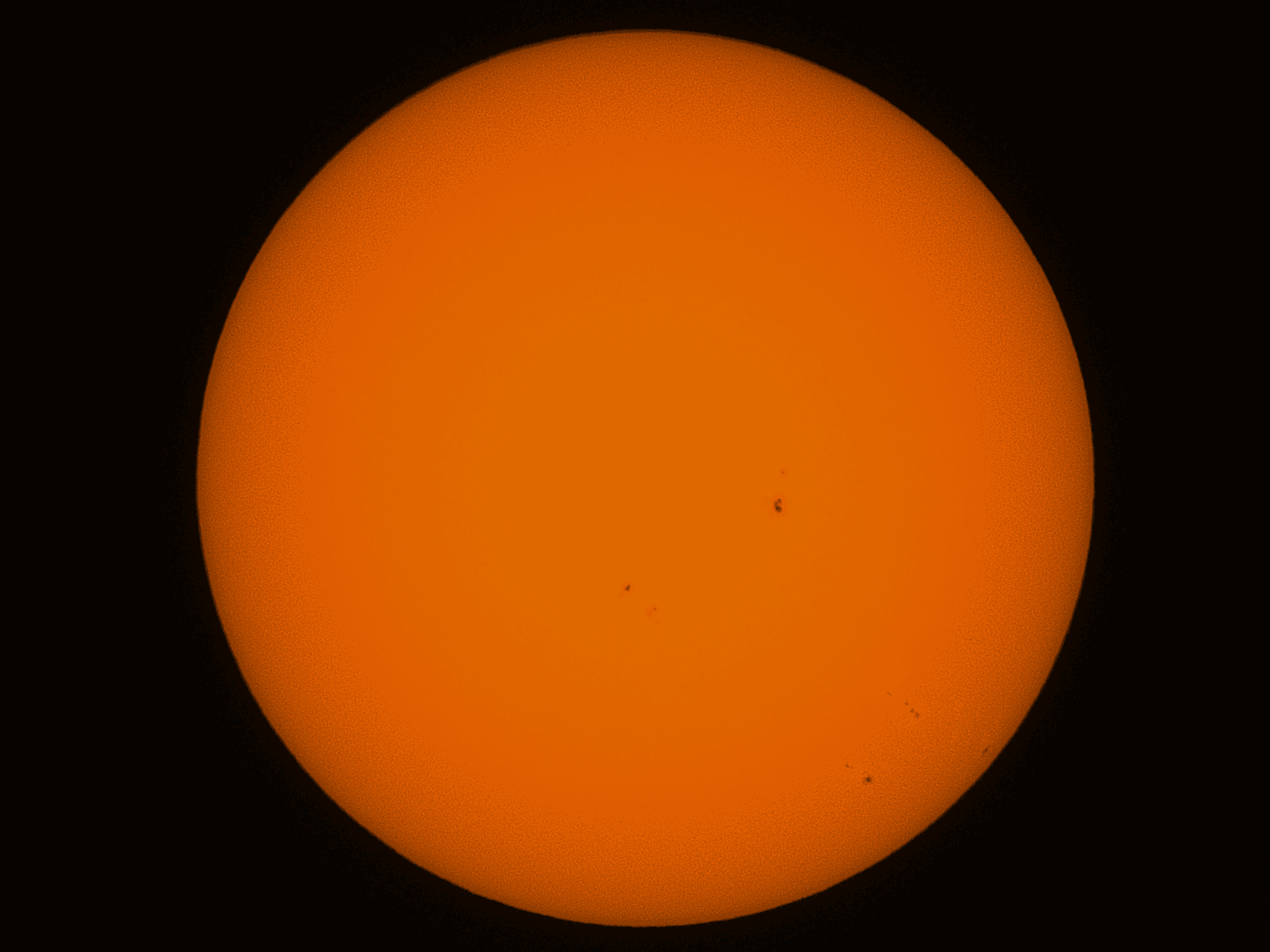 Photo of the Sun taken through the Ogyssey Pro smart telescope.